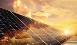 Solar panels reflect sparkling light