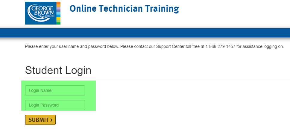 login page